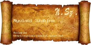 Nyulasi Szabina névjegykártya